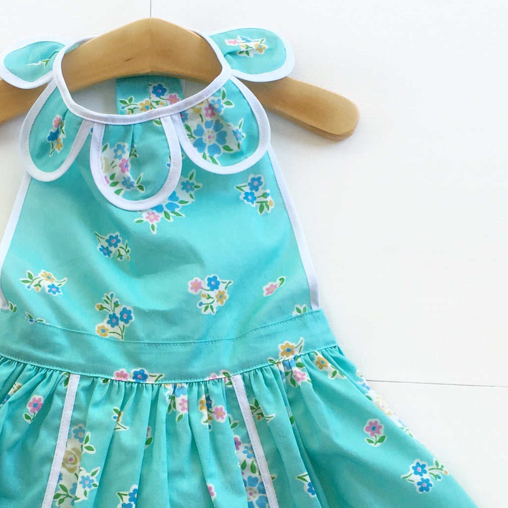 Pool Blue FloralPetal Pinny