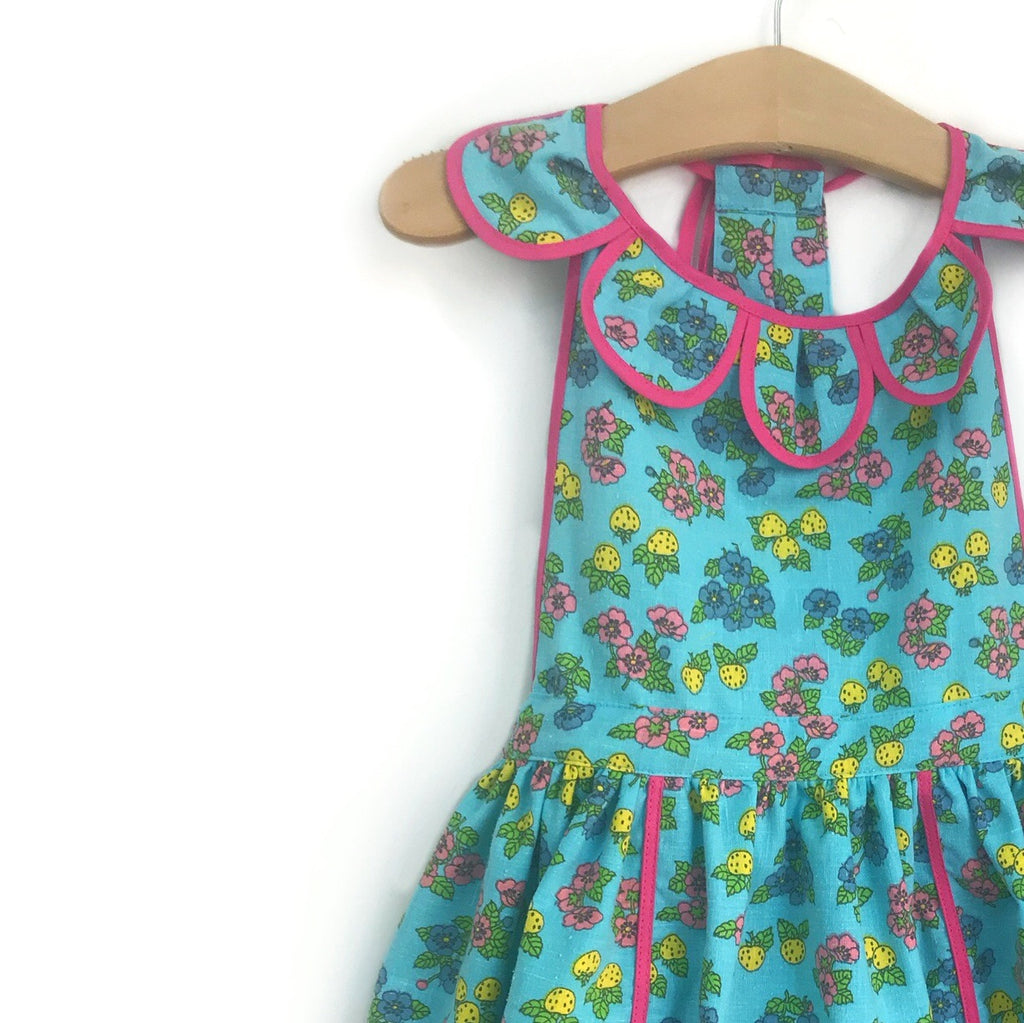 Blue Strawberry Petal Pinny